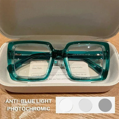 EYORA Oversize Fashionable Reading Glasses Anti Blue Ray Myopia Eyewear Progressive Photochromic Prescription Optical Glasses