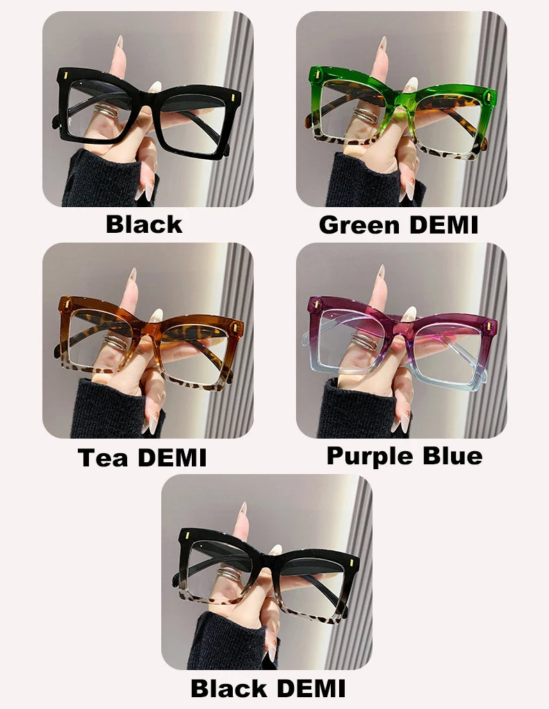 Retro Oversized Square Prescription Eyewear 2025 New Trendy Reading Glasses for Men Women Luxury HD Lens Presbyopia Spectacles