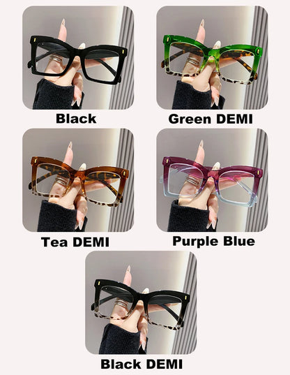 Retro Oversized Square Prescription Eyewear 2025 New Trendy Reading Glasses for Men Women Luxury HD Lens Presbyopia Spectacles
