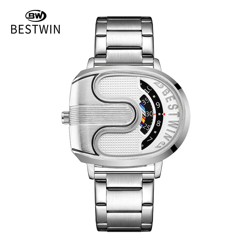Gold Top Brand Luxury Men Watches Unique Design Stainless Steel Band Golden Dropship relogio masculino High Quality Male