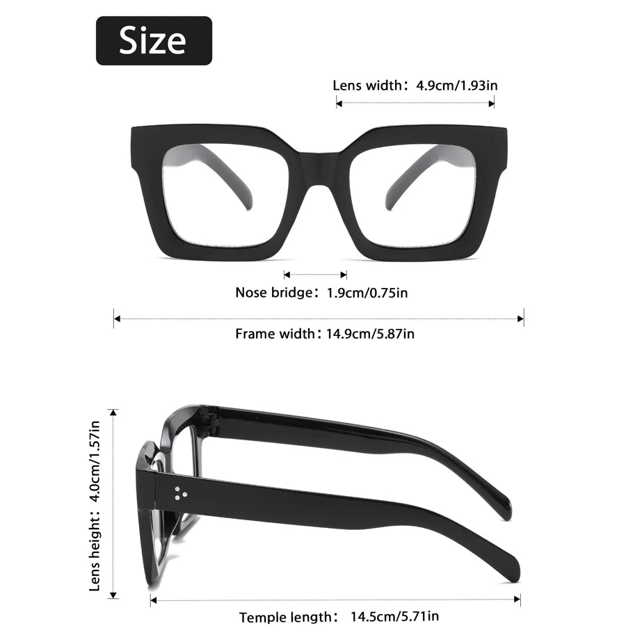 New Square Anti-blue light Large Frame Eyeglasses Fashion Street Decorative Glasses Computer Spectacles For Women Men