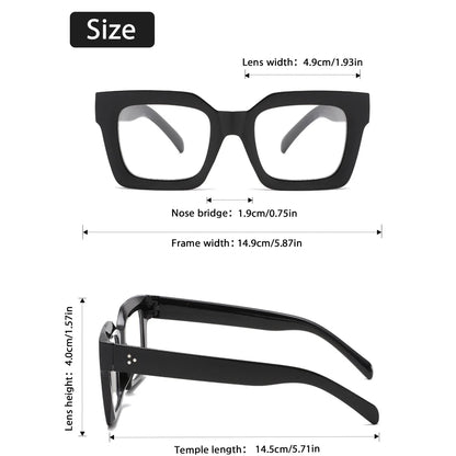 New Square Anti-blue light Large Frame Eyeglasses Fashion Street Decorative Glasses Computer Spectacles For Women Men