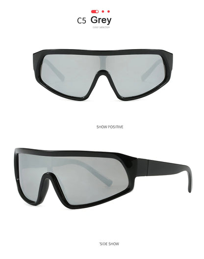 Cycling 2pcs Fashion New Sports Sunglasses Women Punk Style Outdoor Eyeglasses One Piece Personalized Square Glasses Unisex