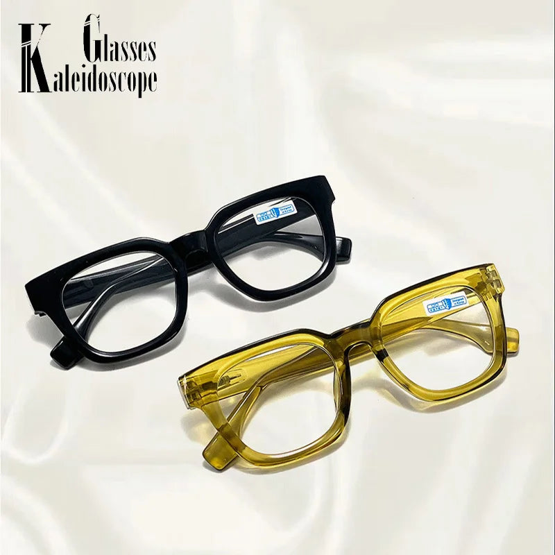 Men Vintage Square Reading Glasses Trendy Casual Ultra-light Presbyopia Eyeglasses Women Fashion Elegant High-definition Eyewear