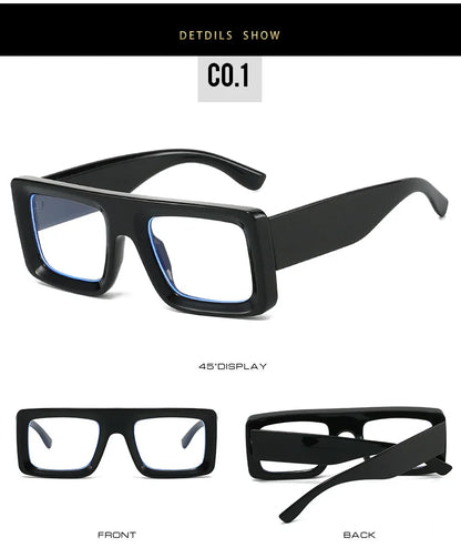 Anti Blue Light Square Thick Frames Reading Glasses Men Women Finished Presbyopic Eyewear Clear Len Prescription Optical Glasses