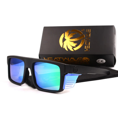 HEAT WAVE Luxury brand Mirror photochromic sunglasses polarized lens Men Eyewear Square Men's Glasses with box baffle HW13