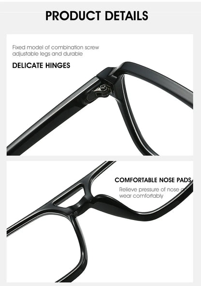 Luxury Brand Designer Reading Glasses Women 2025 Retro Double Bridge Square Eyeglass Fashion Man Optical Prescription Eyewear