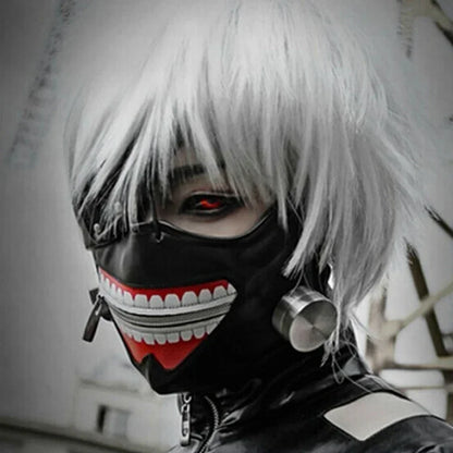 Cosplay Tokyo Ghoul Kaneki Ken Verstelbare Rits Maskers Pu Leather Cool Masker