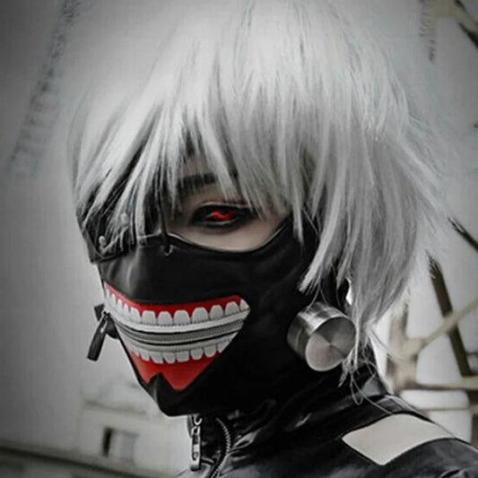 Cosplay Tokyo Ghoul Kaneki Ken Verstelbare Rits Maskers Pu Leather Cool Masker