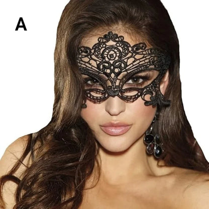 1Pc Halloween Makeup Ball Costume Party Ladies Lace Mask Half Face Cloak Mask