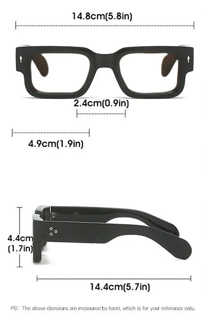 Luxury Brand Square Reading Glasses Men Women Retro Rivet Resin Optical Presbyopic Eyeglasses Custom Diopter +50~+600 #302032