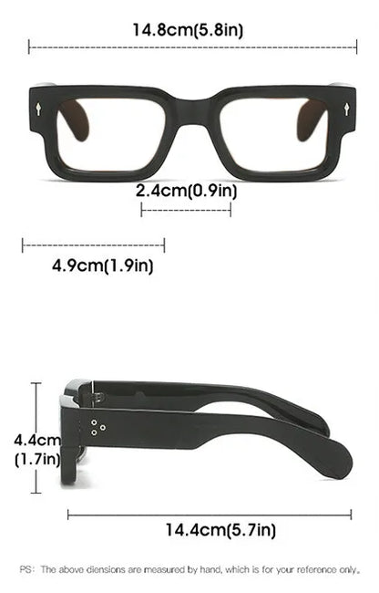 Luxury Brand Square Reading Glasses Men Women Retro Rivet Resin Optical Presbyopic Eyeglasses Custom Diopter +50~+600 #302032