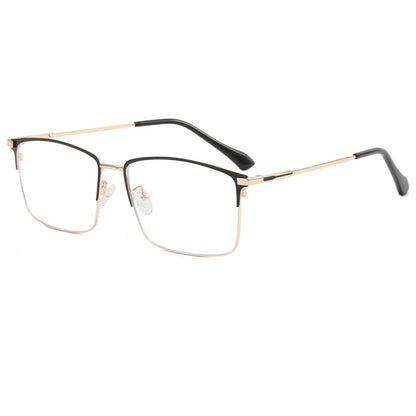 157mm Titanium Alloy Anti Blue Light Square Reading Glasses Men Business Big Presbyopic Glasses Clear Lens Prescription Eyewear
