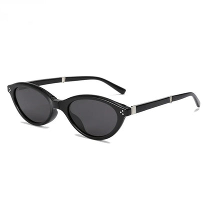 Retro Cat-Eye Foldable Sunglasses Portable Mini Pocket Shades with Case UV400 Protection Vintage Narrow Frame Sun Glasses