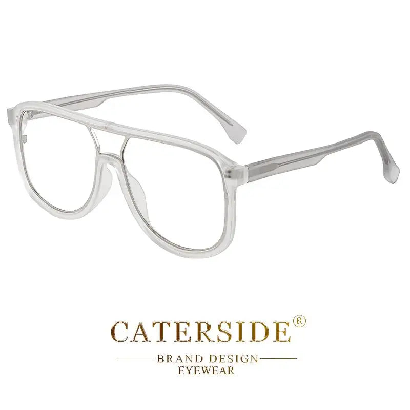 CATERSIDE Fashion Punk Reading Glasses Large Square Frames Design Man Women Casual Optical Frames Ideal Choice for Gifts