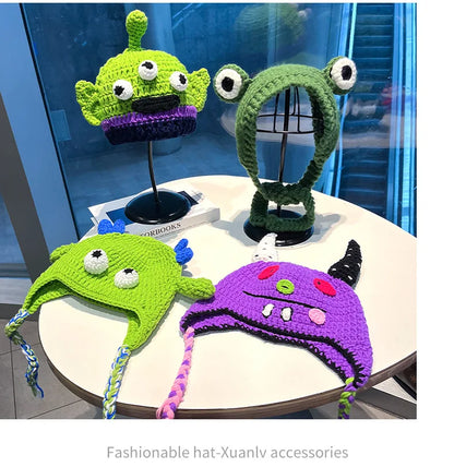 Unisex Balaclava Fashion Cosplay Carnival Party Winter Warm Cap Adult Children Autumn Winter Funny Cartoon Monster Knitted Hat