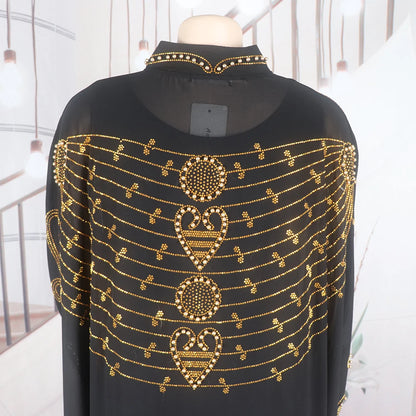 Elegant and beautiful BUBU two-piece dress african women dresses chiffon african dress rhinestone robe soirée femme luxe