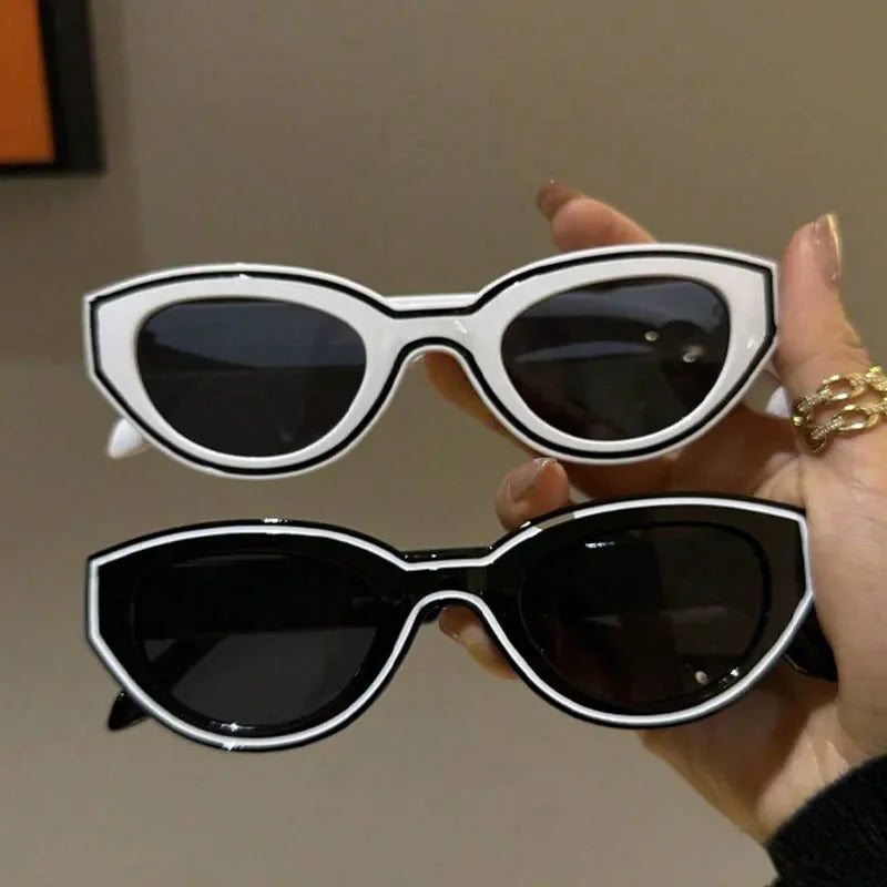 QVQV Luxury Brands Cat Eye Sunglasses Woman 2026 New Vintage Polygon Sun Glasses Man Travel Beach Eyewear Trendy Shades Female