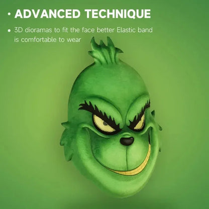 New Christmas Mask Glove Set Halloween COSPLAY Party Props Thief Red Hat Green Mask Green Gloves