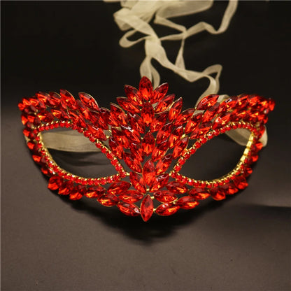 Bridal Masuqerade Masque Rhinestone Eye Mask Masque Cover for Men Women Girls Dance Cosplay Party Shiny Crystal Face Accessories