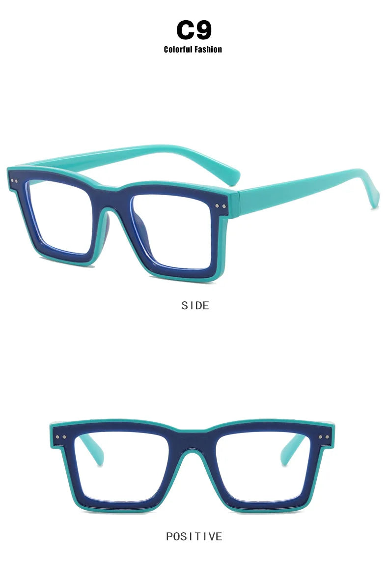 Retro Square Anti Blue Light Optical Glasses Frames Men Fashion Computer Prescription Eyeglasses Women TR90 Reading Glasses +2.5