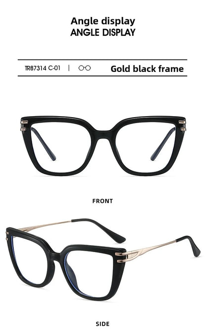 EYORA Currents Square Women Anti-Reflective Reading Glasses Anti Blue Light Myopia Eyewear Photochromic Prescription Eyewear