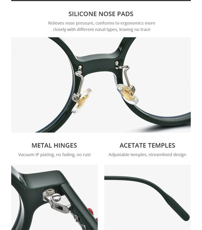 FONEX HEPIDEM Acetate Eyeglasses Frame Men 2025 New Small Round Brand Design Glasses Women Retro Vintage Eyewear Spectacles 9341