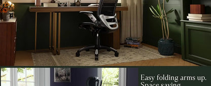 Ergonomic Office Chair, High Back Home Desk Chair with Headrest, Flip-Up Arms, 90-120° Tilt Lock and Wide Cushion