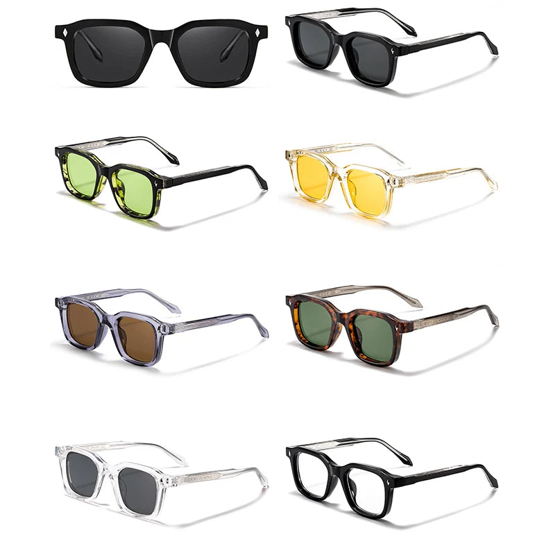 HBK Elegant Square Men's Sunglasses Fashion Frame Vintage Temple Tips Women's Travel Business Party Gift Glasses UV400