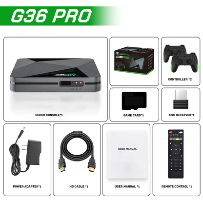 2026 NEW Super Console G36 Pro Retro Video Game Console with 65000 Video Games for PS1/GBA/MD/CPS with Gamepad Kid Gift Game Box