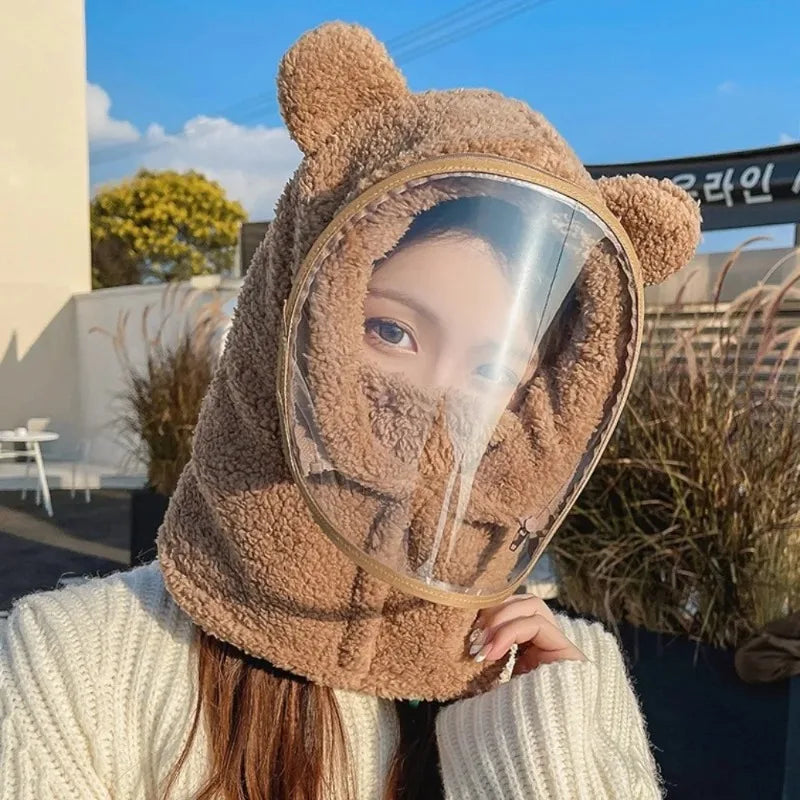 Earmuffs Thickened Riding Face Mask Windproof Warm Full Face Cover Hats Breathable Neck Protection Plush Pullover Hat Sport