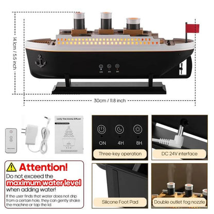 Titanic Ship Model Air Humidifier Home 250ml Remote Control Essential Oil Jellyfish Smoke Ring Spray Aroma Diffuser Humidifiers
