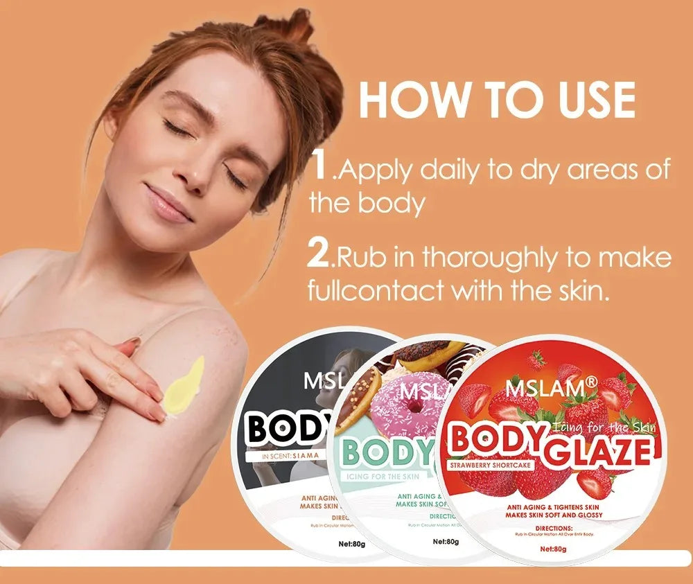 Body Glaze Body Butter Whipped Body Butter for Women, Butter Body Moisturizer for Women Anti Aging Body Cream Leaves Skin Soft