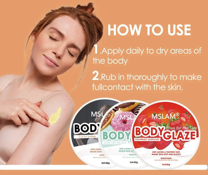 Body Glaze Body Butter Whipped Body Butter for Women, Butter Body Moisturizer for Women Anti Aging Body Cream Leaves Skin Soft