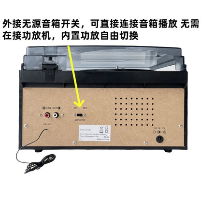 Classic Retro Multifunction 10-in-1 Gramophone Vinyl Record CD Player Tape Radio Speaker Gramophone