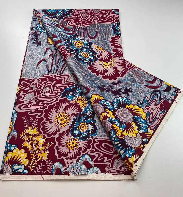 100%Certified Grand Super African Wax Nigerian GlitterGlam Gold Embellished Ankara Wax Printed Fabric Real Original For Sewing