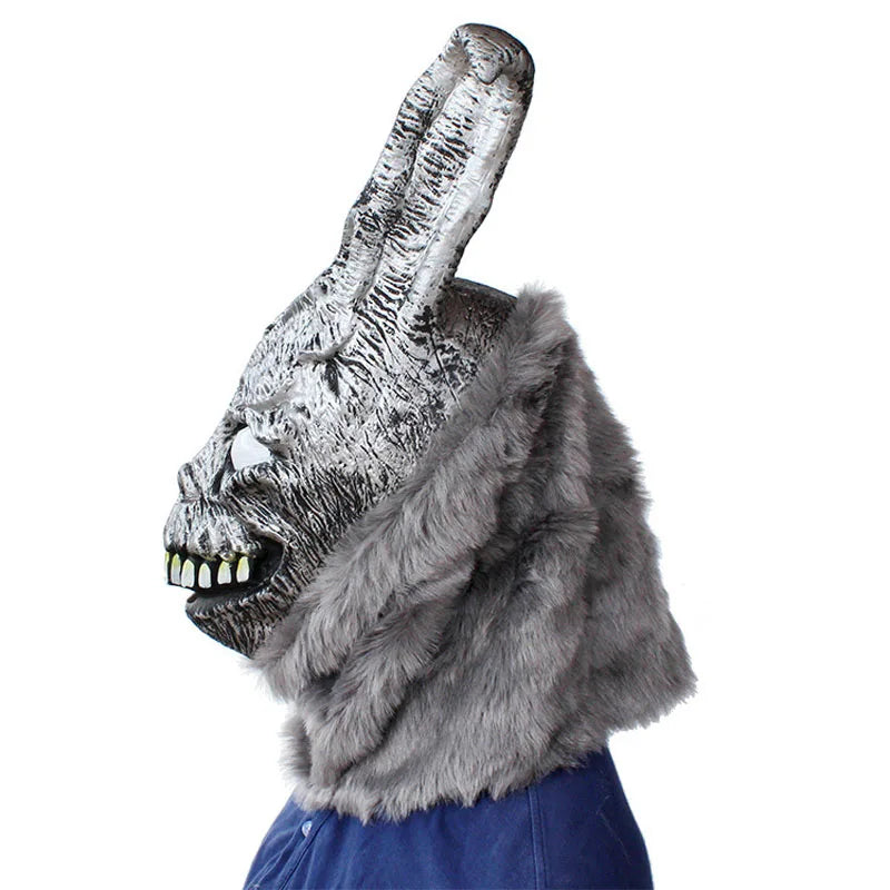 Funny Donnie Darko Frank the Bunny Rabbit Mask Latex and Fur Halloween Costume Animal Masks Party Cosplay Dress Props Adults