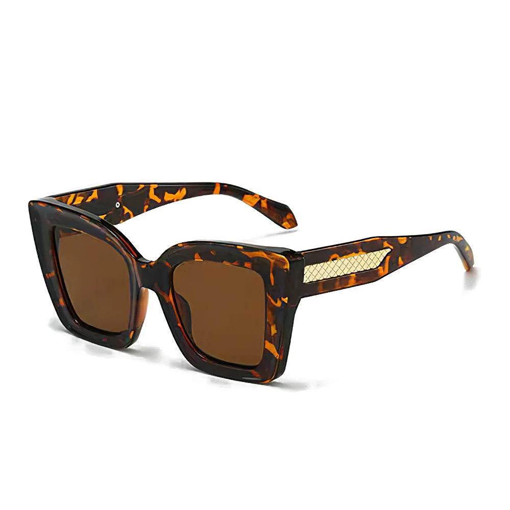 2025 New in Vintage Sunglasses for Women Fashion Square Frame Gradient Sunglasses with Golden Arrows for Women