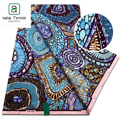 Newest Super Grand African Wax Glitter Glam Fabric Sprinkle Cotton Ankara Batik Material Pagne Wax Gold Print For Sew Uniform