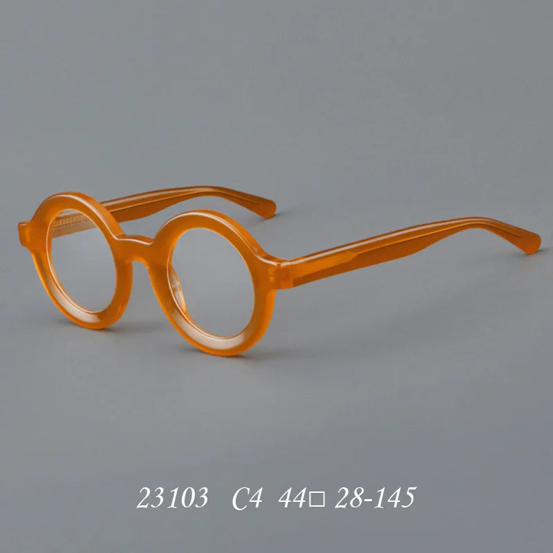 Vintage Round Glasses Frame Luxury New Fashion Trend Solid Thick Acetate Frame High-end Fake Glasses Women Men Original Quality