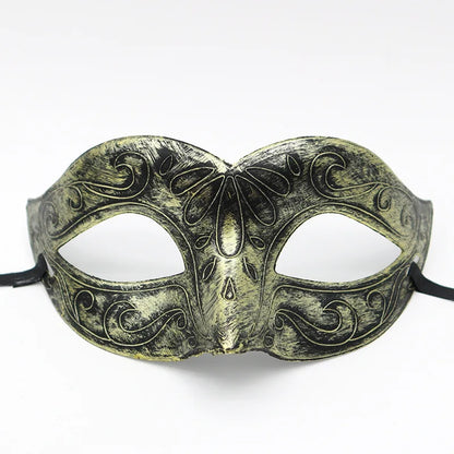 1pc Amazing Mask Antique Gold and Silver Jazz Flat Head Mask Ball Party Gathering Men and Women Cosplay Half Mask Decoration
