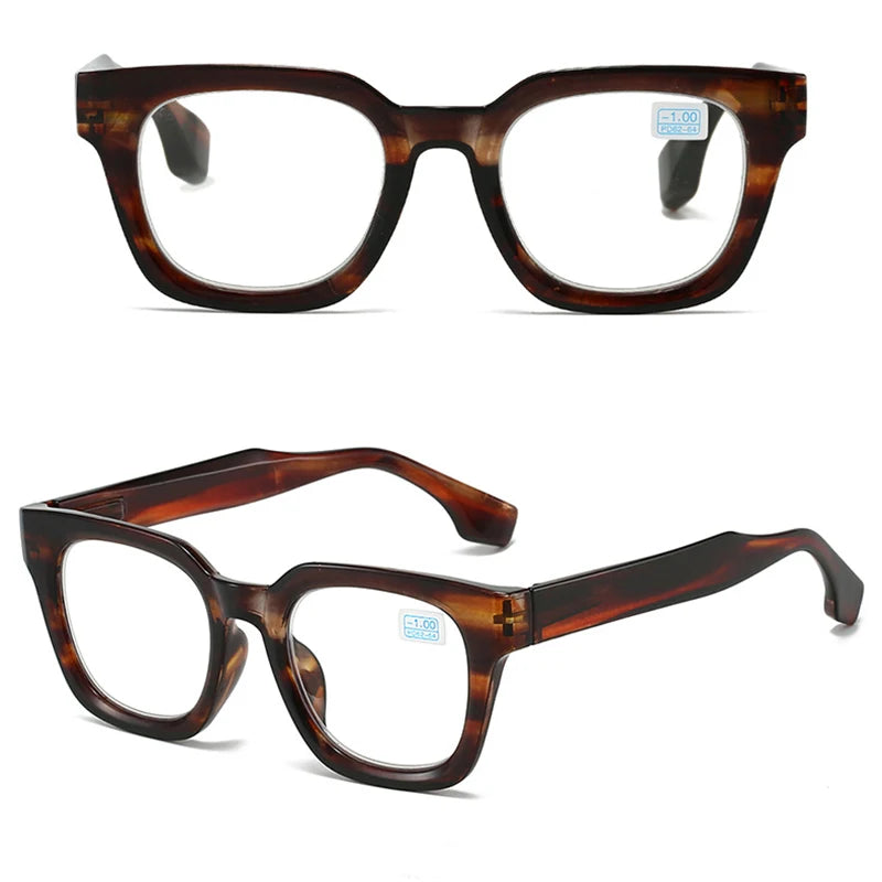 2024 New TR90 Rectangle Black Frame Reading Glasses Ultralight Anti Blue Light Presbyopic Glasses Eyewear Readers