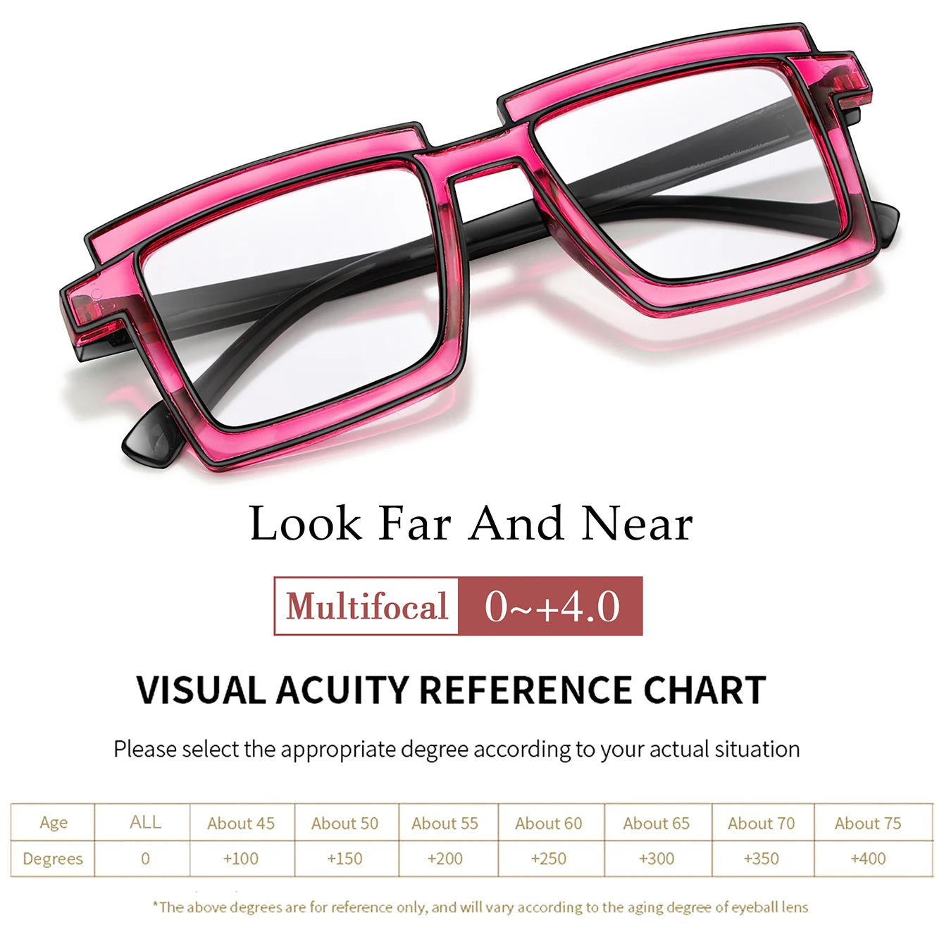 3 Pairs Oversize Reading Glasses Women Trendy Square Fashion Transparent Magnification Eyewear Presbyopic Glasses +150 +200