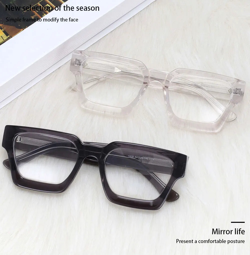 54290 High Quality Acetate Optics Glasses Frame Retro Square Eyewear Designer Luxury Prescription Glasses Frames Optical Eyewear