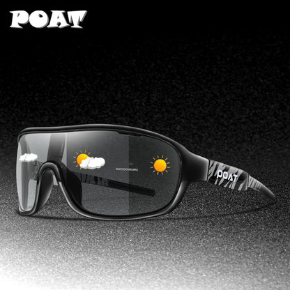POAT BRAND Cycling Photochromic Eyewear Outdoor Sports Cycling Fishing Road Bike Hiking Sunglasses Men Women windproof Glasses