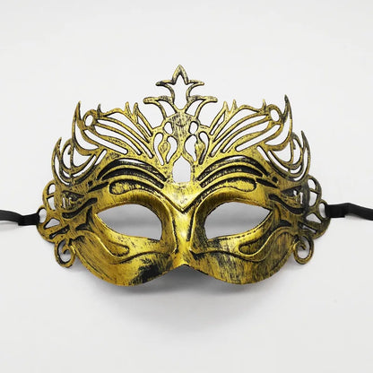 1pc Amazing Mask Antique Gold and Silver Jazz Flat Head Mask Ball Party Gathering Men and Women Cosplay Half Mask Decoration
