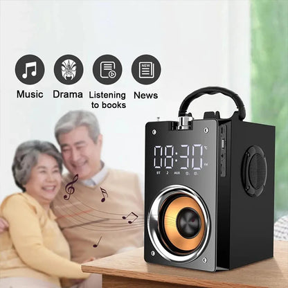 Wooden Super Bass Wireless Bluetooth Speakers Portable High Power Stereo Subwoofer Music Center Support TF FM Radio HIFI BoomBox
