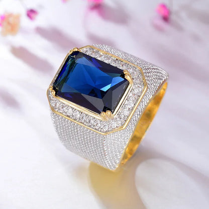 925 Sterling Silver Cubic Zirconia Wedding Rings for Women Luxury Wide Ring Full Bling Iced Out Engagement Trendy Jewelry