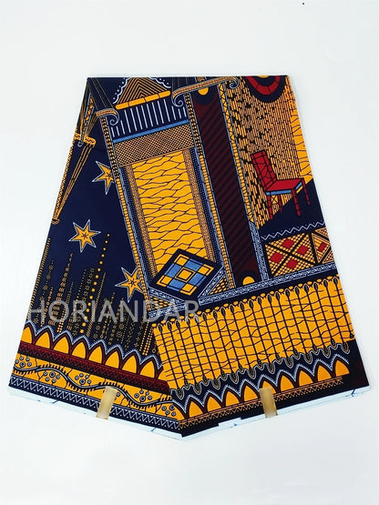 Veritable Guaranteed Dutch Hollandais Quality Prints Pagne African Fabric Dress Real Wax 100% Cotton 6 Yards