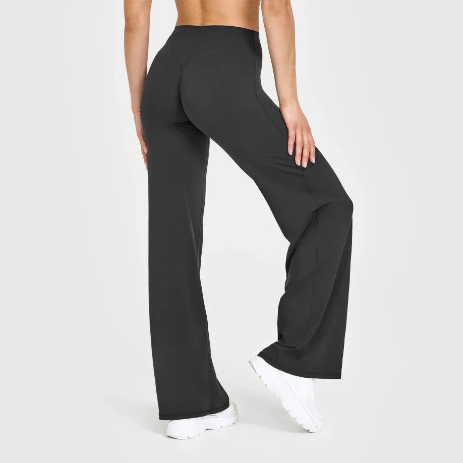 NCLAGEN SoftMotion Straight Leg Bottoms Women's Mid-Waist Yoga Pants GYM Leggings Naked Feel Pilates Running Sports Trousers